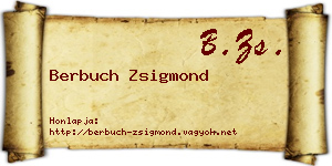 Berbuch Zsigmond névjegykártya